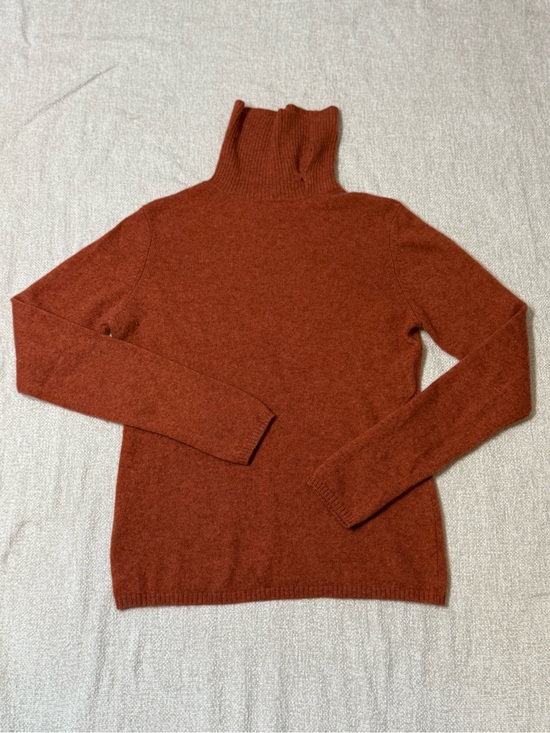 Geneva Sweaters - Geneva 100% Cashmere Turtleneck Sweater M Rust Quiet Luxury Old Money